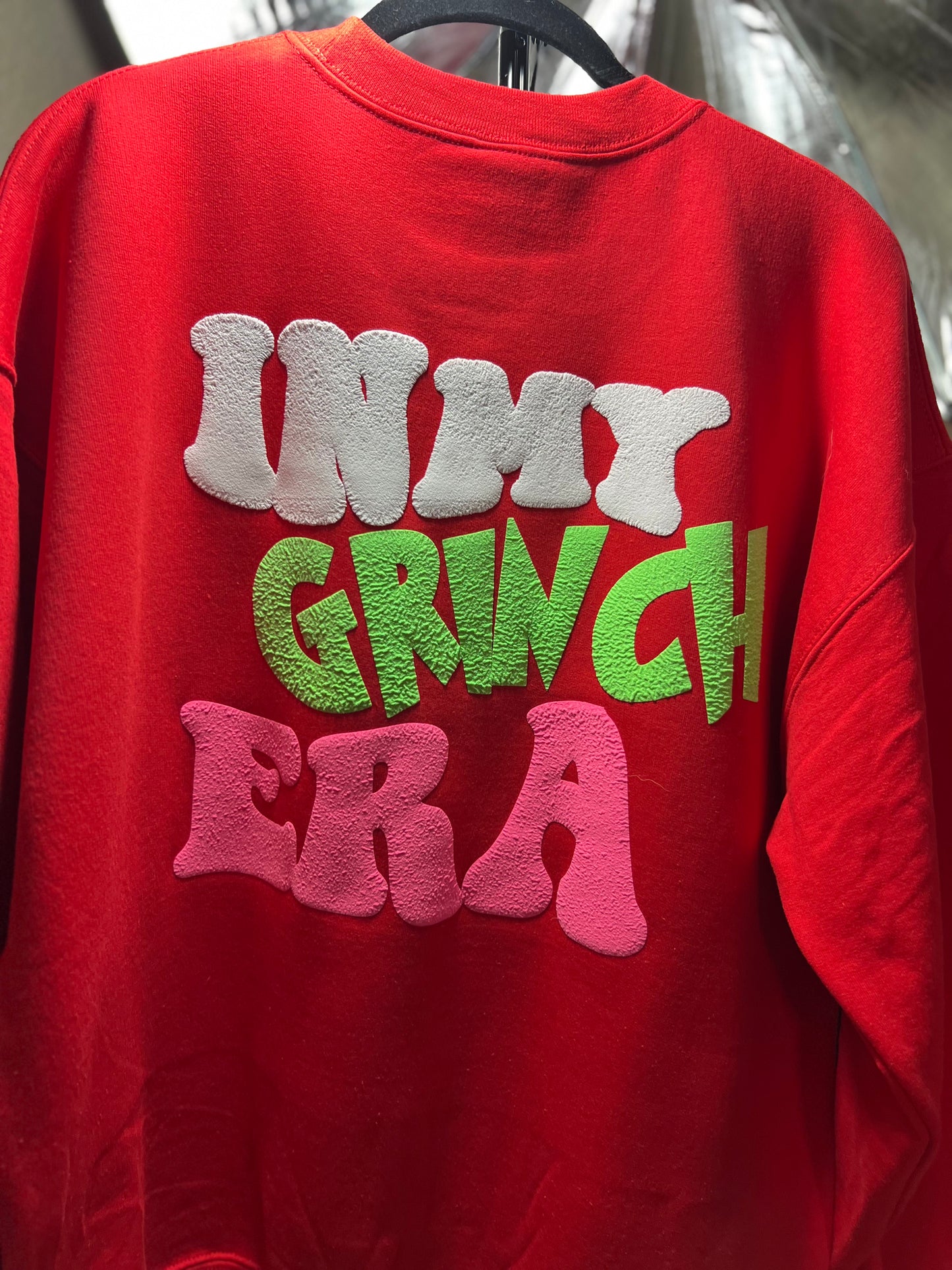 Elevate Your Style: In My Grinch Era Red Sweatshirt - Cozy and Playful Fashion
