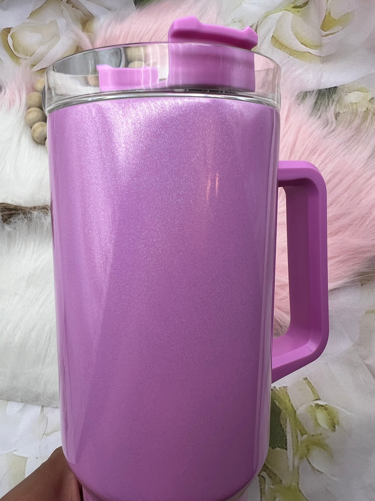 40oz Glitter Shimmer Sublimation Tumblers With Handle
