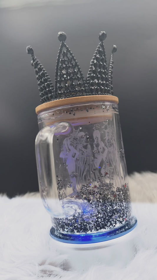 12oz Queen of Horror Snow Globe Glass Mug