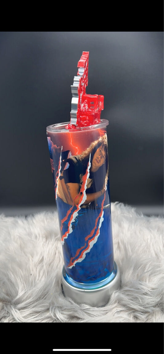 30oz stranger things inspired stainless steel tumbler. Comes with custom 3D printed lid.